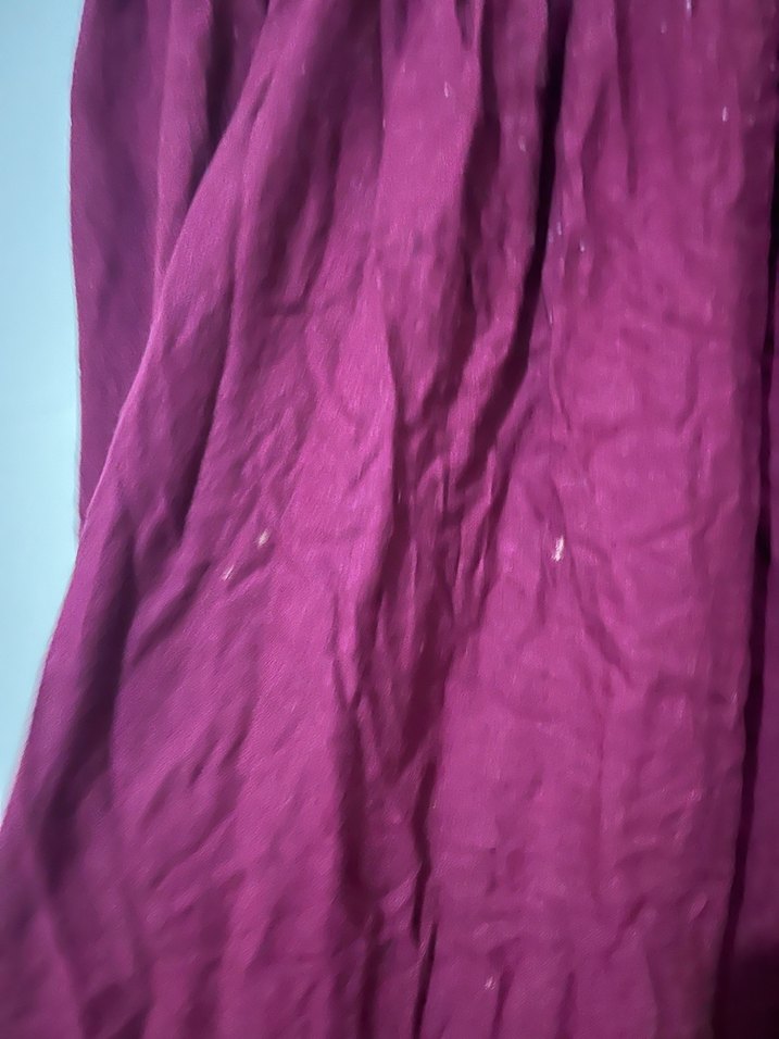 Bordo Bohem Uzun Keten Etek - Görsel 5