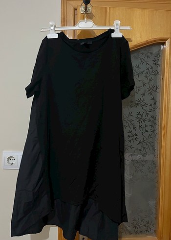 Siyah Drapeli Midi Kadın Tunik - Görsel 4