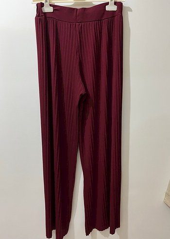 Bordo Pliseli Kadın takım - Görsel 3