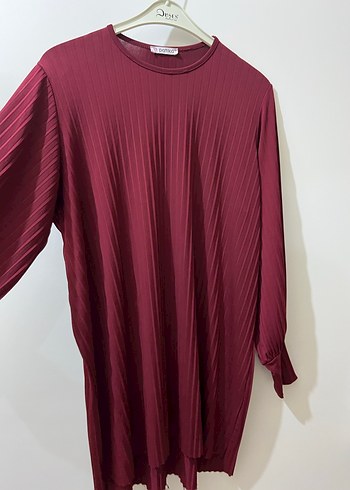 Bordo Pliseli Kadın takım - Görsel 2