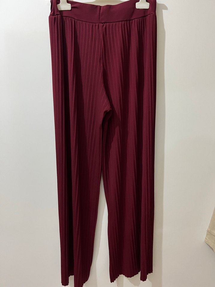 Bordo Pliseli Kadın takım - Görsel 4