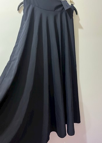 Kadın Siyah Piliseli Uzun Etek - Görsel 2