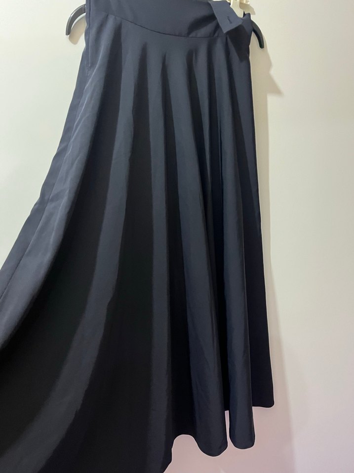 Kadın Siyah Piliseli Uzun Etek - Görsel 2