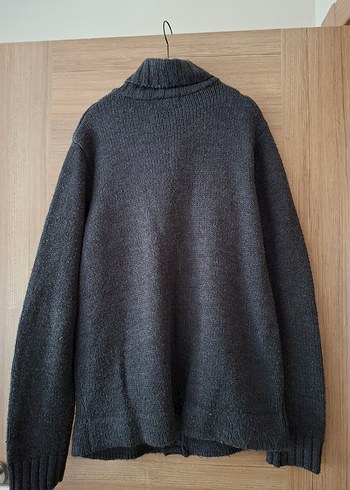 Düğmeli Gri  Erkek Hırka - Görsel 6