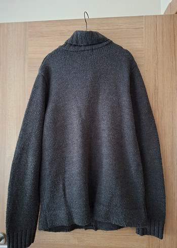 Düğmeli Gri  Erkek Hırka - Görsel 7