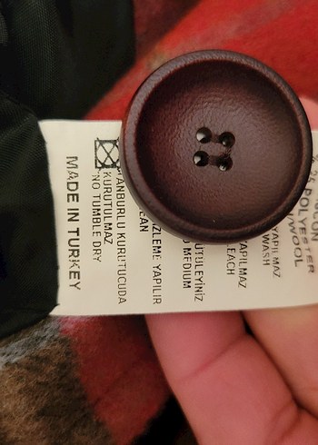 Düğmeli Ekose Desenli Midi Kadın Yün Kaban - Görsel 11