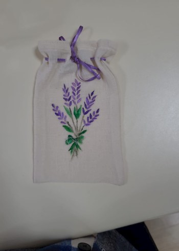 Lavanta baskı el boyama Şilebezi Kese - Görsel 2