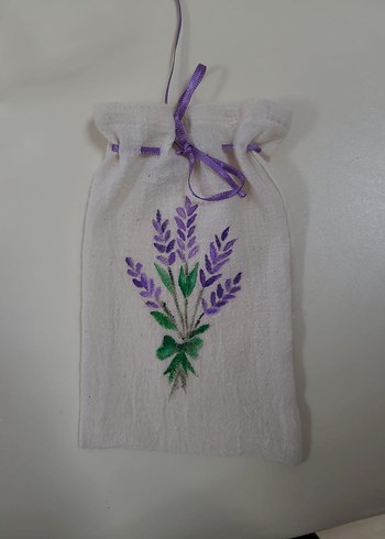 Lavanta baskı el boyama Şilebezi Kese - Görsel 6