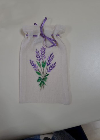 Lavanta baskı el boyama Şilebezi Kese - Görsel 7