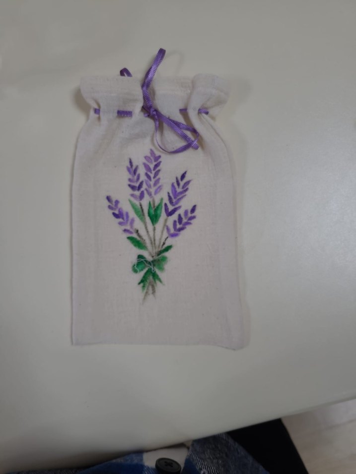 Lavanta baskı el boyama Şilebezi Kese - Görsel 2