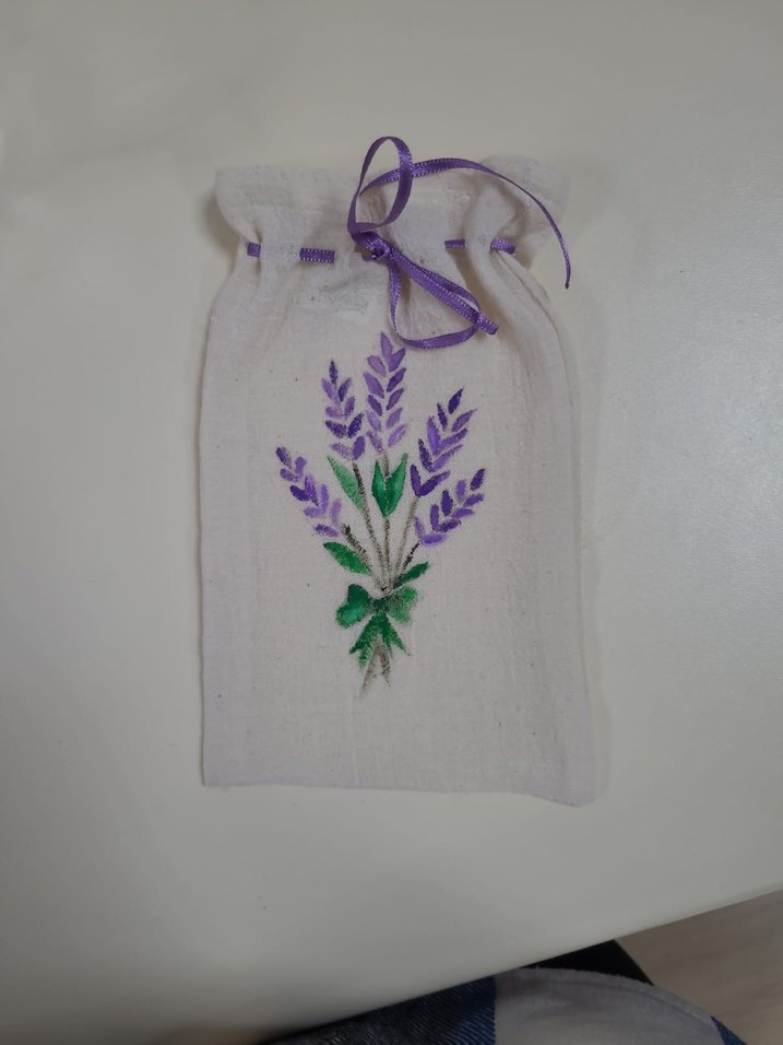 Lavanta baskı el boyama Şilebezi Kese - Görsel 5