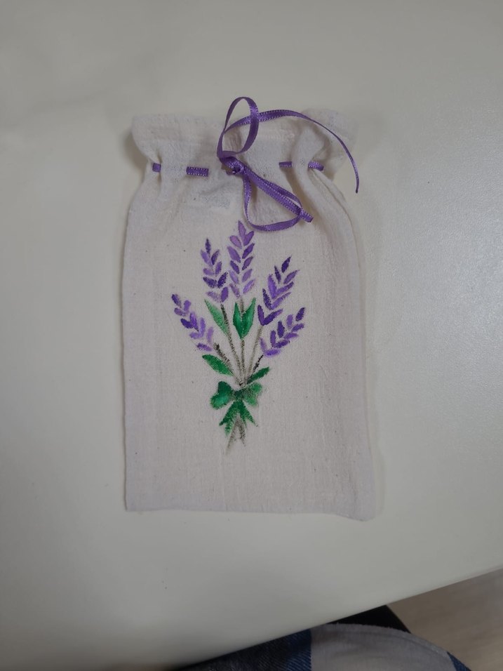 Lavanta baskı el boyama Şilebezi Kese - Görsel 3