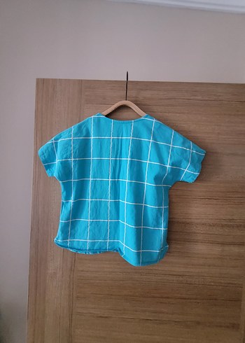 Mavi Düğmeli Erkek Çocuk Gömlek - Görsel 5