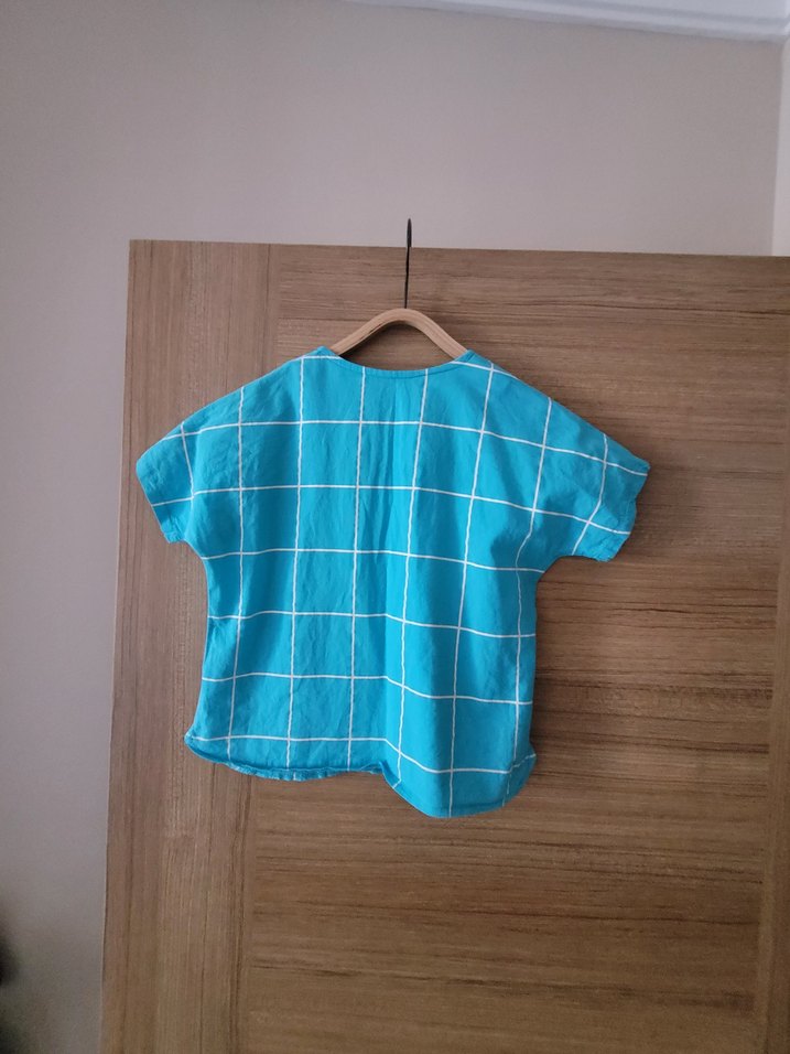 Mavi Düğmeli Erkek Çocuk Gömlek - Görsel 5