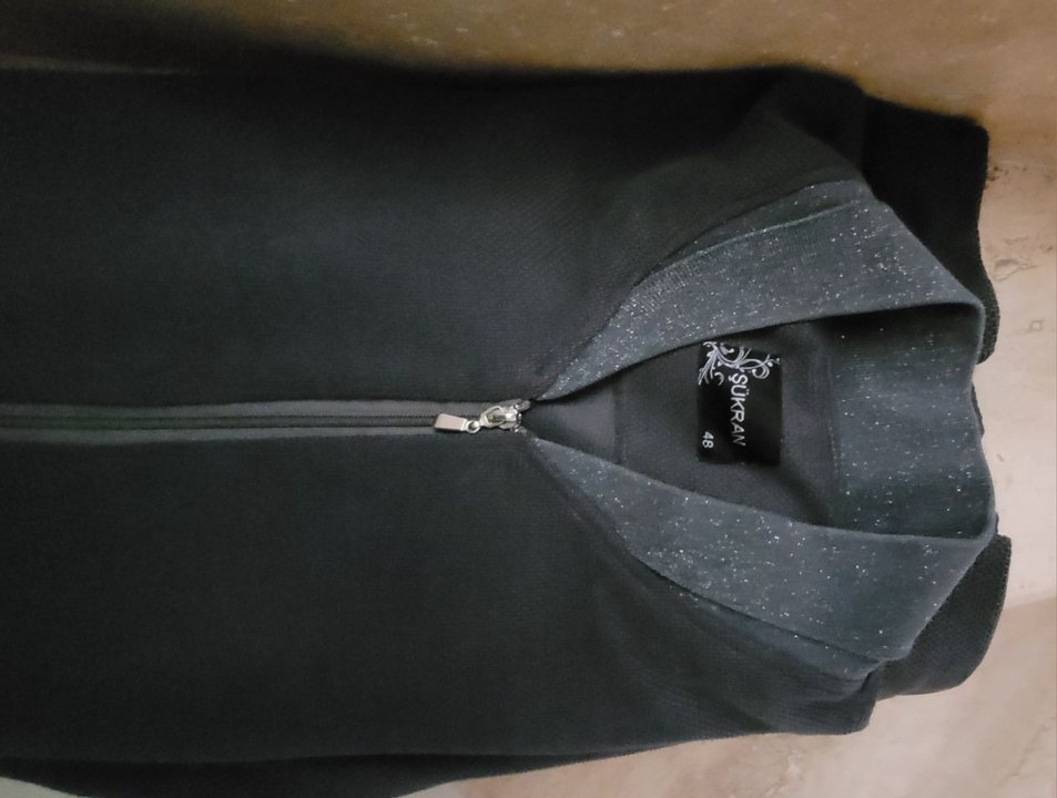 Gri Mini Düğmeli Kadın Ceket - Görsel 3