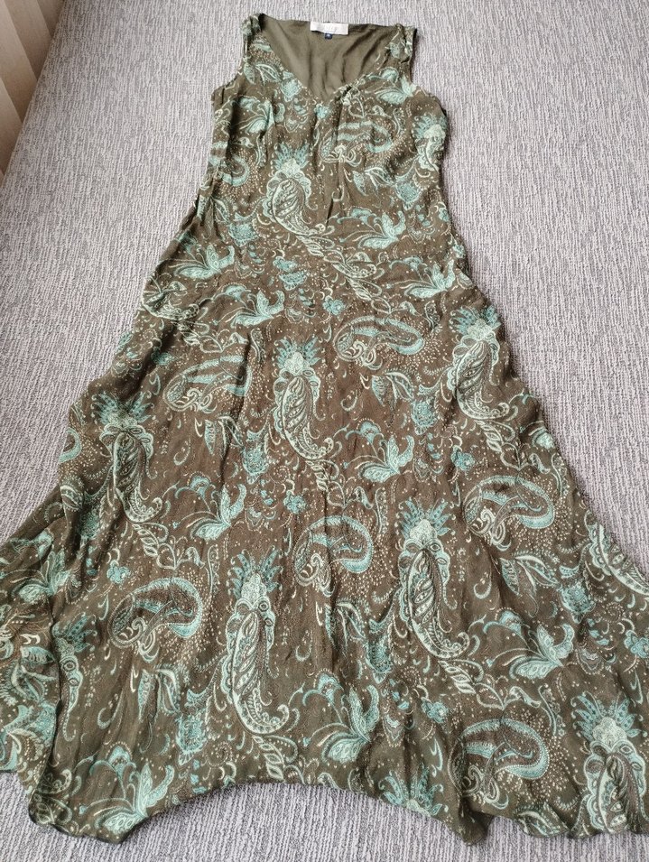 desenli krep elbise - Görsel 2