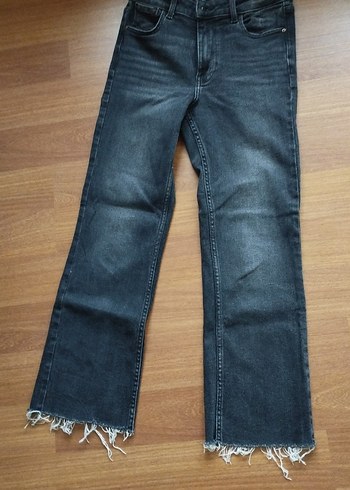 Zara Gri Kadın Denim Midi Boy Kot Pantolon