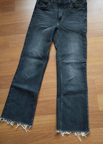 Gri Kadın Denim Midi Boy Kot Pantolon