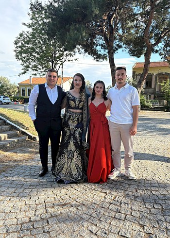 m Beden kırmızı Renk kiremit rengi abiye elbise