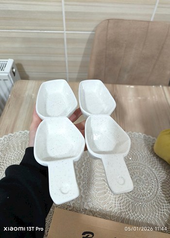 Beyaz Minimalist Seramik kahvaltılık çerezlik 2 li - Görsel 4