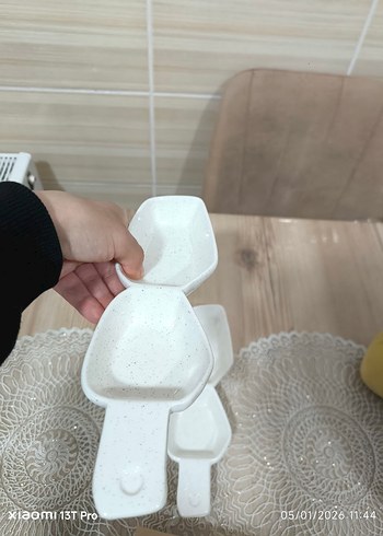 Beyaz Minimalist Seramik kahvaltılık çerezlik 2 li - Görsel 6