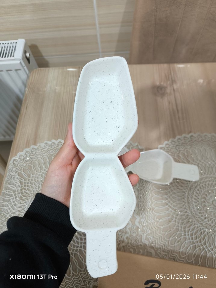 Beyaz Minimalist Seramik kahvaltılık çerezlik 2 li - Görsel 3