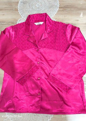 Pembe İşlemeli Askılı Bohem Kadın Gecelik ve sabahlık takımı - Görsel 13