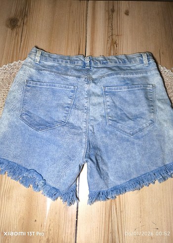 Bohem Tarzı Kadın Kot Şort, Mini Boy, Bol Kesim - Görsel 2