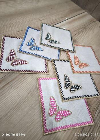 SUNUM PEÇETESİ Bohem Kelebek Desenli El Yapımı Peçete - Görsel 2