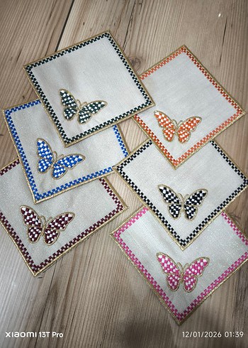 SUNUM PEÇETESİ Bohem Kelebek Desenli El Yapımı Peçete - Görsel 4