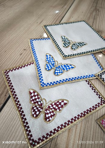 SUNUM PEÇETESİ Bohem Kelebek Desenli El Yapımı Peçete - Görsel 3