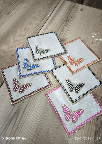 SUNUM PEÇETESİ Bohem Kelebek Desenli El Yapımı Peçete - Görsel 5