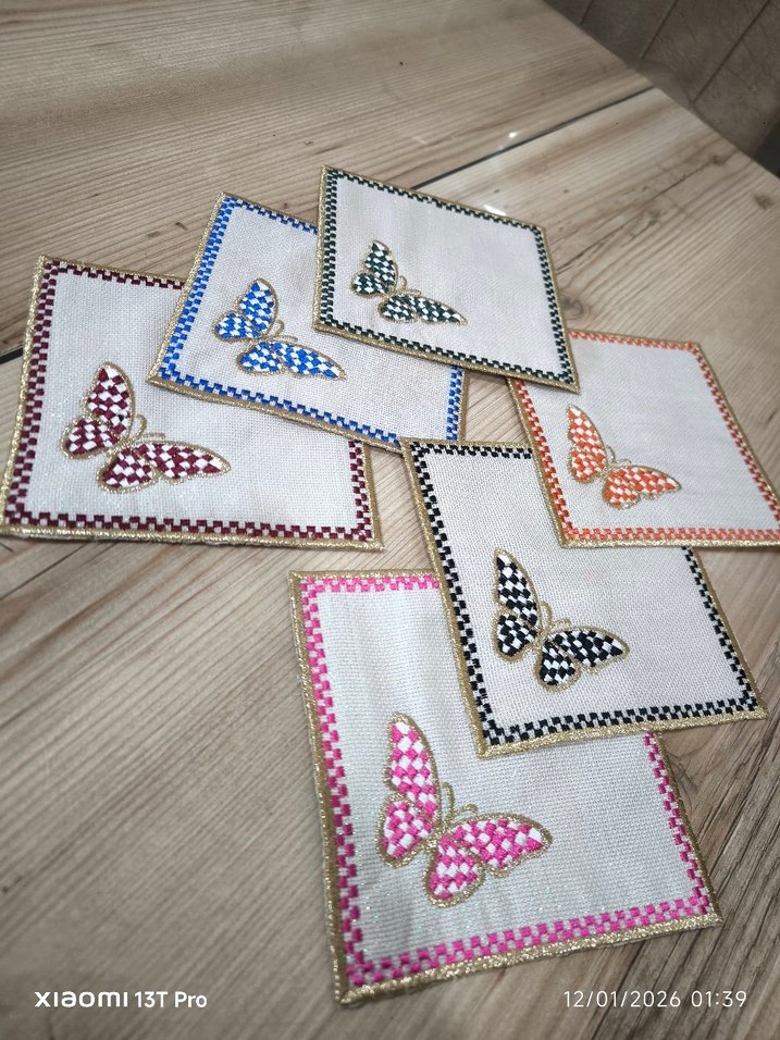 SUNUM PEÇETESİ Bohem Kelebek Desenli El Yapımı Peçete - Görsel 2