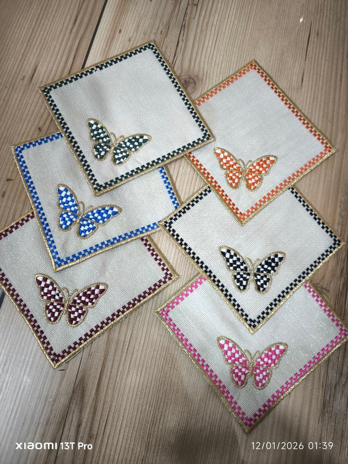 SUNUM PEÇETESİ Bohem Kelebek Desenli El Yapımı Peçete - Görsel 4