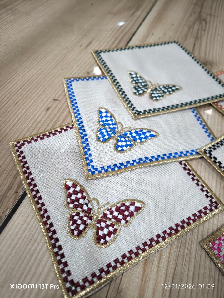 SUNUM PEÇETESİ Bohem Kelebek Desenli El Yapımı Peçete - Görsel 3