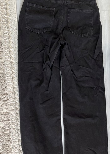 30 Beden Siyah Midi Boy Bol Kesim Kot Pantolon