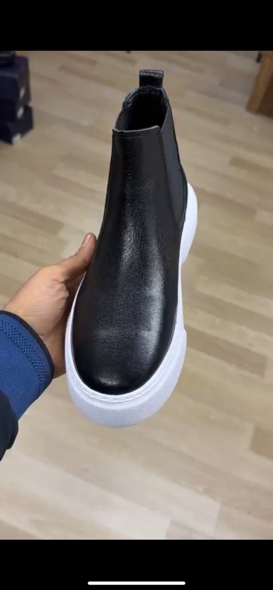 Siyah Erkek Street Wear Bot - Görsel 2