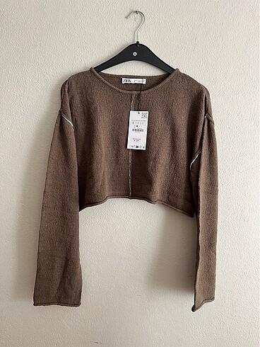 Zara Zara Crop Triko Kazak
