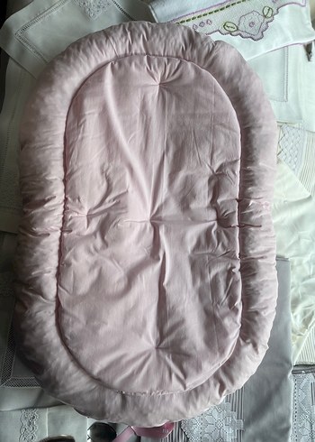 Pembe Nakışlı Bebek Yatak Minderi Babynest - Görsel 2