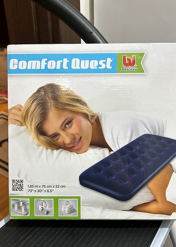 Beden Mavi Baskılı şişme yatak Comfort Quest