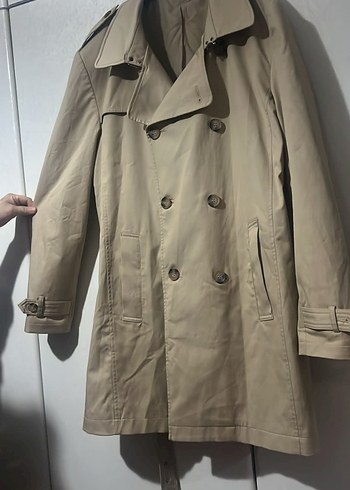 Bej Midi Kemerli erkek Trençkot - Görsel 3