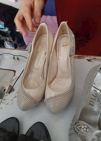 38 Beden beyaz Renk Diger Beyaz Yılan Desenli Stiletto Kadın Ayakkabı