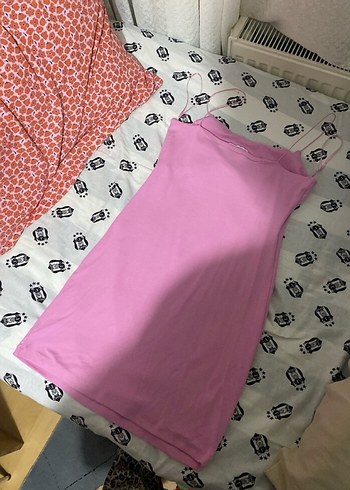 Reversed Pembe Askılı mini elbise - Görsel 2