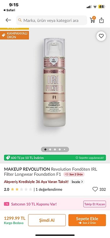 Revolution Revolution irl filter fondöten