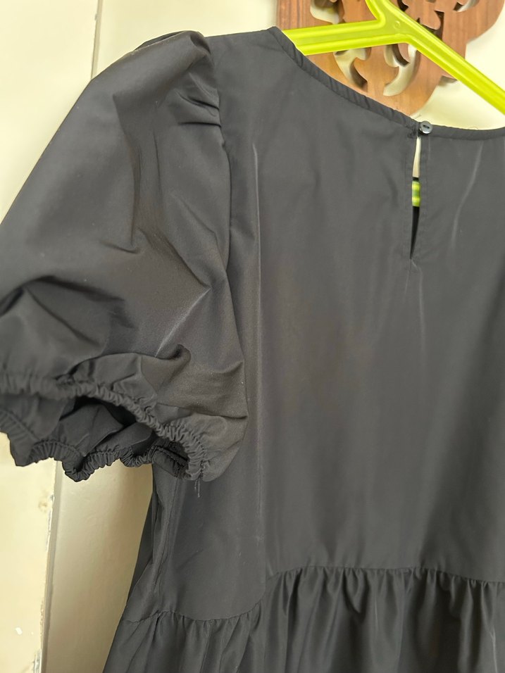 Kız Çocuk Siyah Volanlı Salaş Elbise - Görsel 2