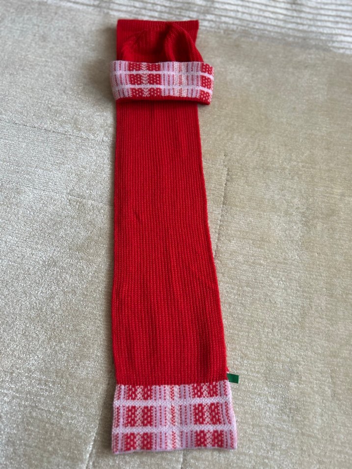 BENETTON Kırmızı Çocuk Örgü Bere ve Atkı Seti - Görsel 2