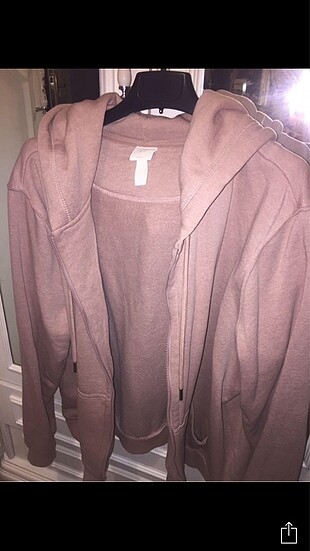 H&M pembe fermuarlı sweatshirt