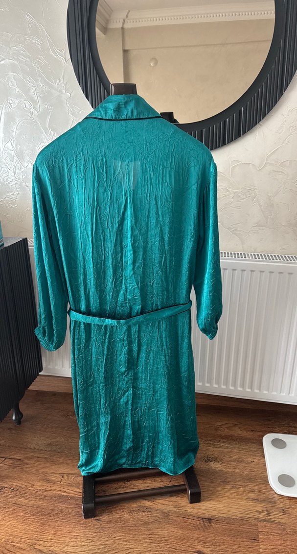 Uzun yeşil Kadın Salaş Elbise - Görsel 4