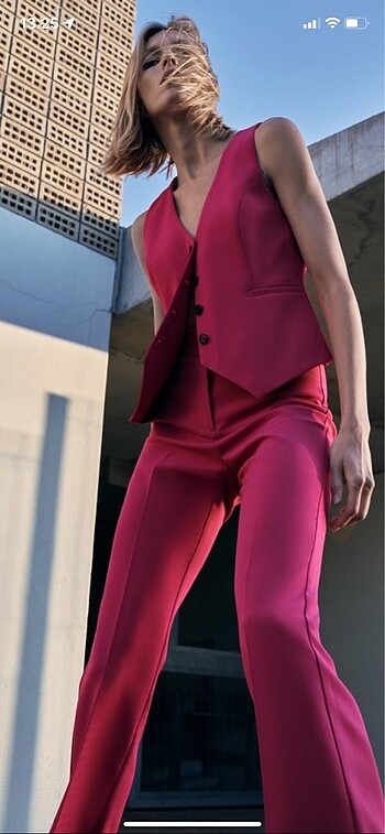 Zara Zara yüksek bel pembe pantolon