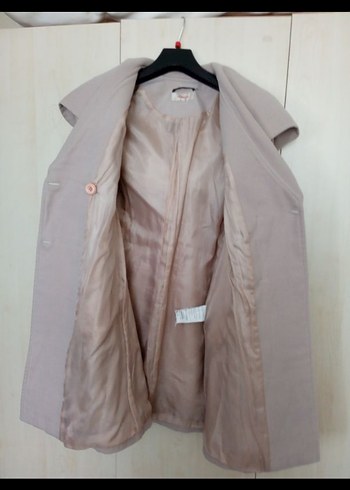 Bej Kapüşonlu Kadın Kaban - Görsel 5